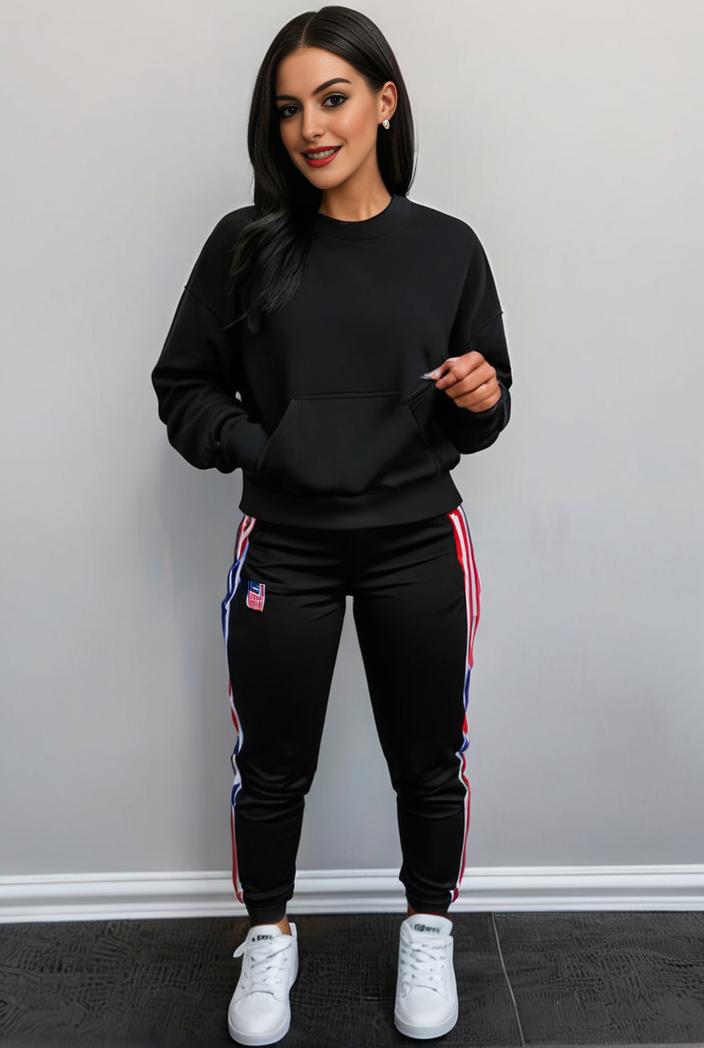 casual drawstring pants and hoodie combo set for women 131920