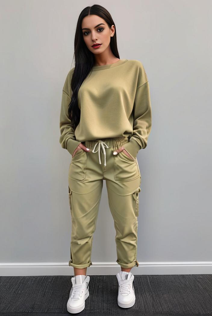 casual drawstring pants and hoodie combo set for women 131929