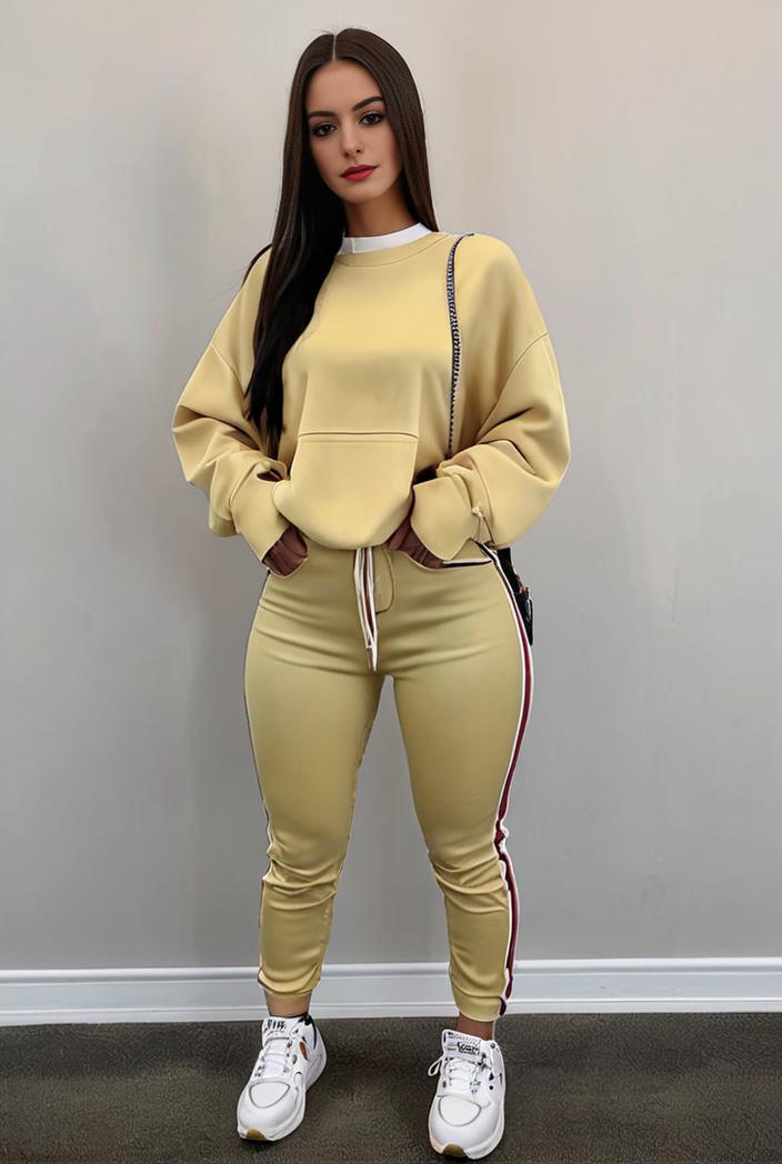 casual drawstring pants and hoodie combo set for women 131933