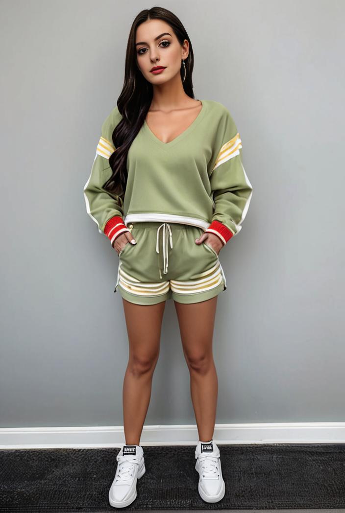 casual drawstring pants and hoodie combo set for women 131934