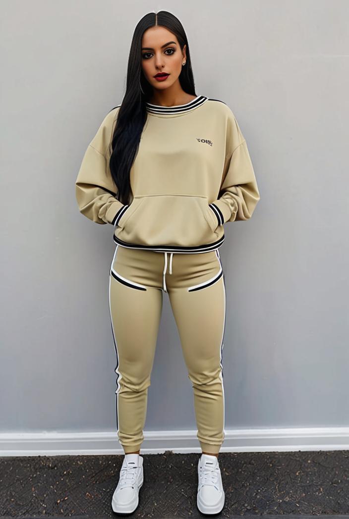 casual drawstring pants and hoodie combo set for women 131935