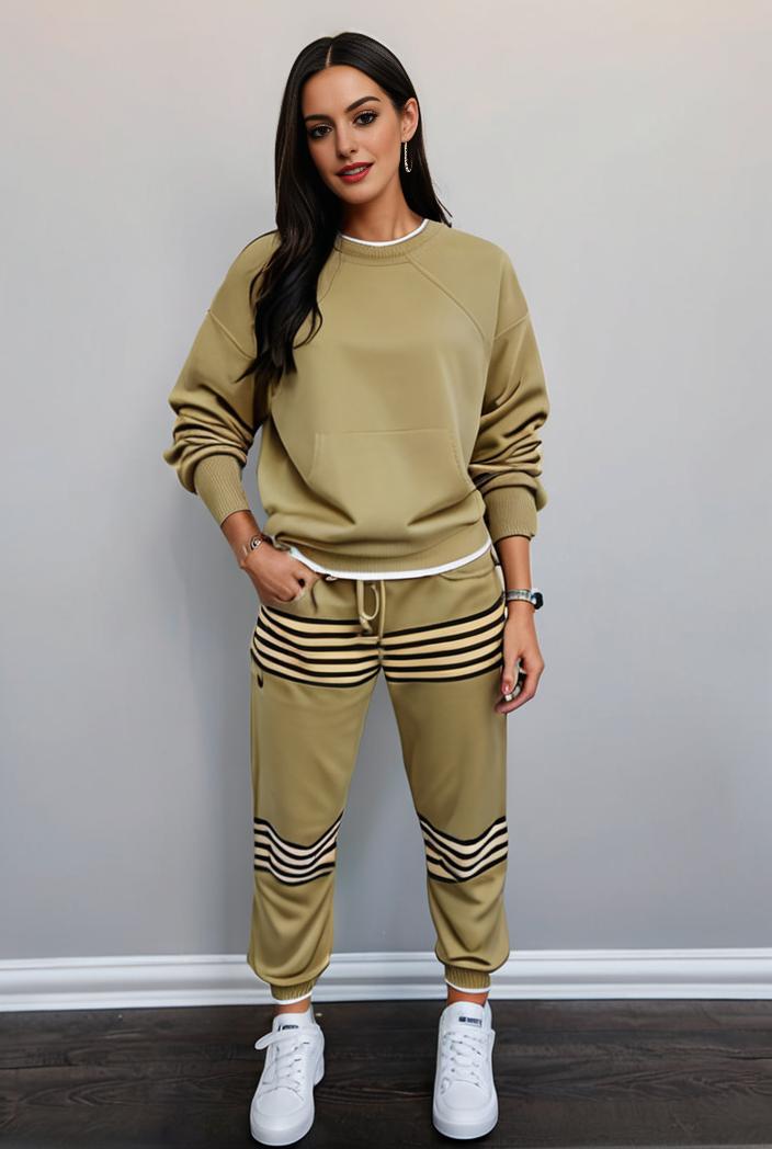 casual drawstring pants and hoodie combo set for women 131936