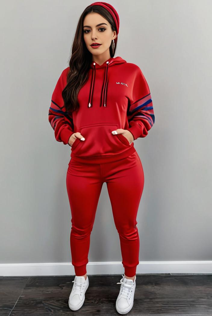 casual drawstring pants and hoodie combo set for women 131939