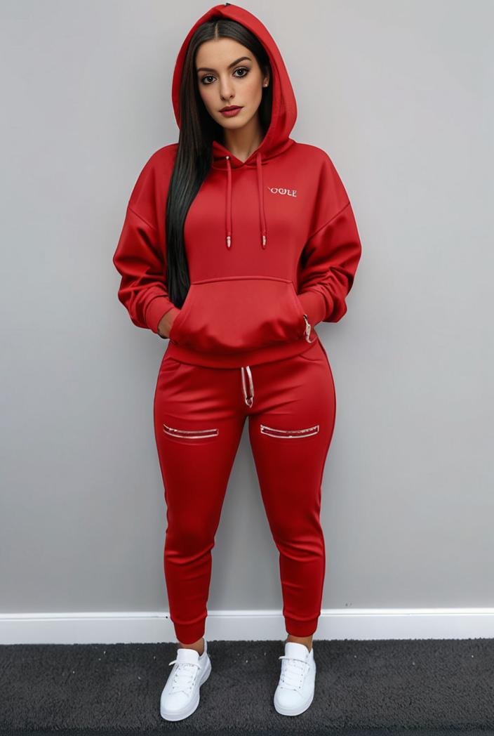 casual drawstring pants and hoodie combo set for women 131940