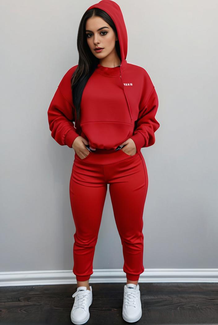 casual drawstring pants and hoodie combo set for women 131944