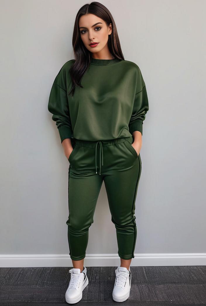 casual drawstring pants and hoodie combo set for women 131945