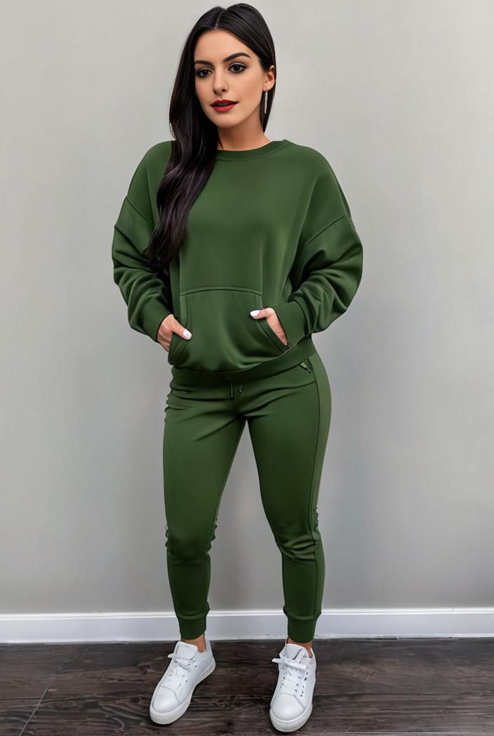 casual drawstring pants and hoodie combo set for women 131947