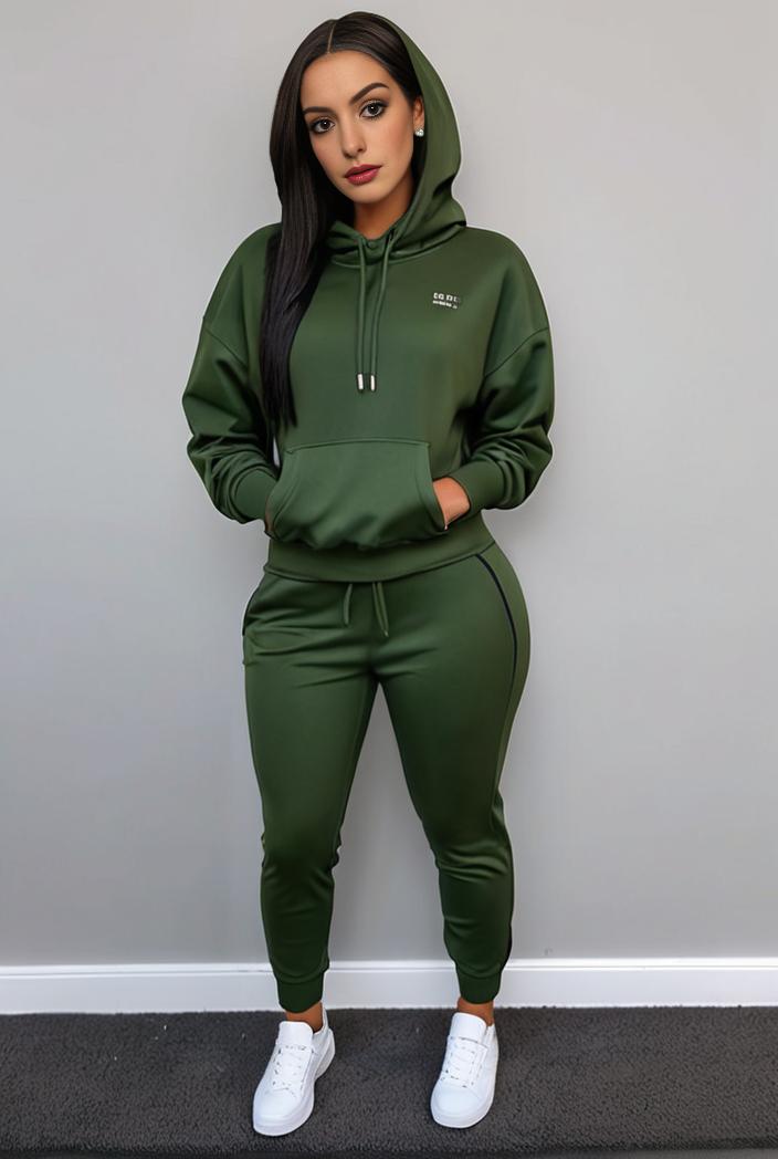 casual drawstring pants and hoodie combo set for women 131948
