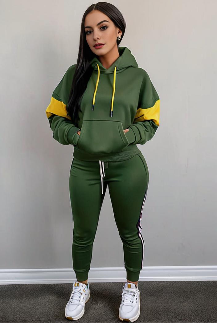 casual drawstring pants and hoodie combo set for women 131949