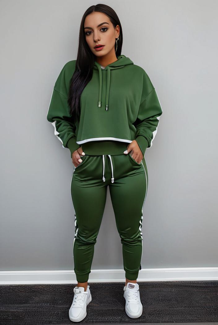 casual drawstring pants and hoodie combo set for women 131950