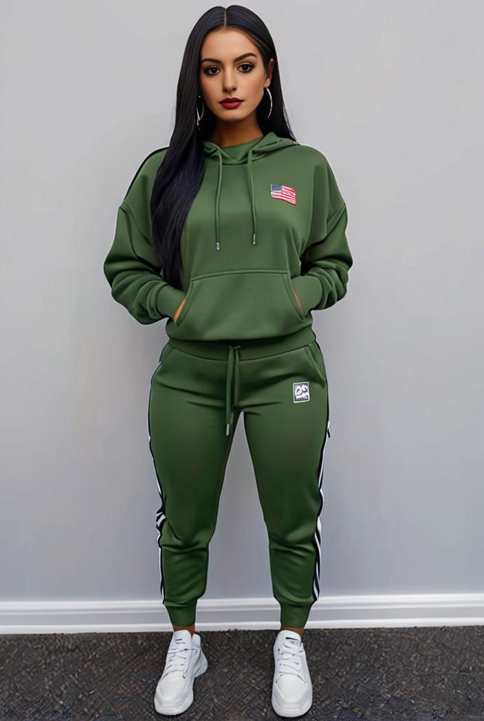casual drawstring pants and hoodie combo set for women 131951