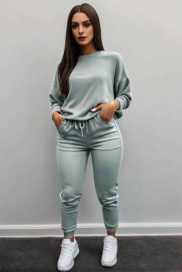 casual drawstring pants and hoodie combo set for women 131954