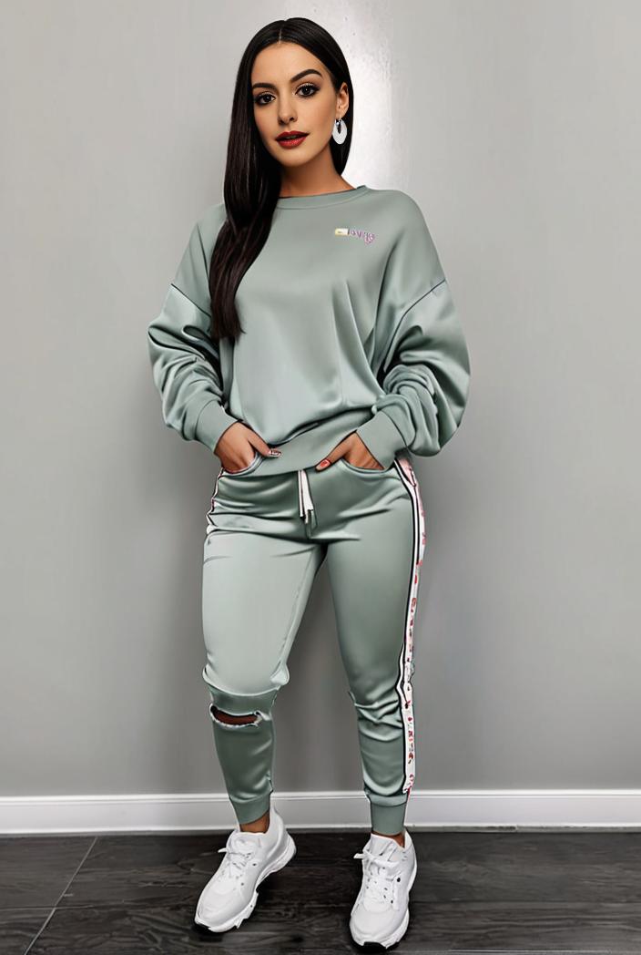 casual drawstring pants and hoodie combo set for women 131955
