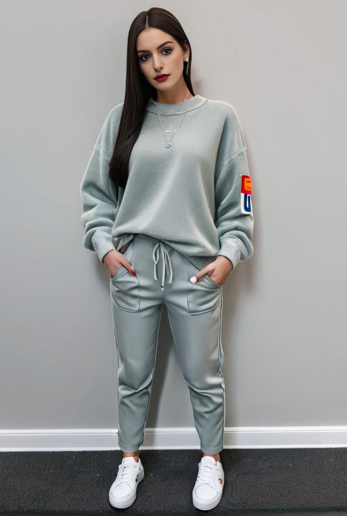 casual drawstring pants and hoodie combo set for women 131956