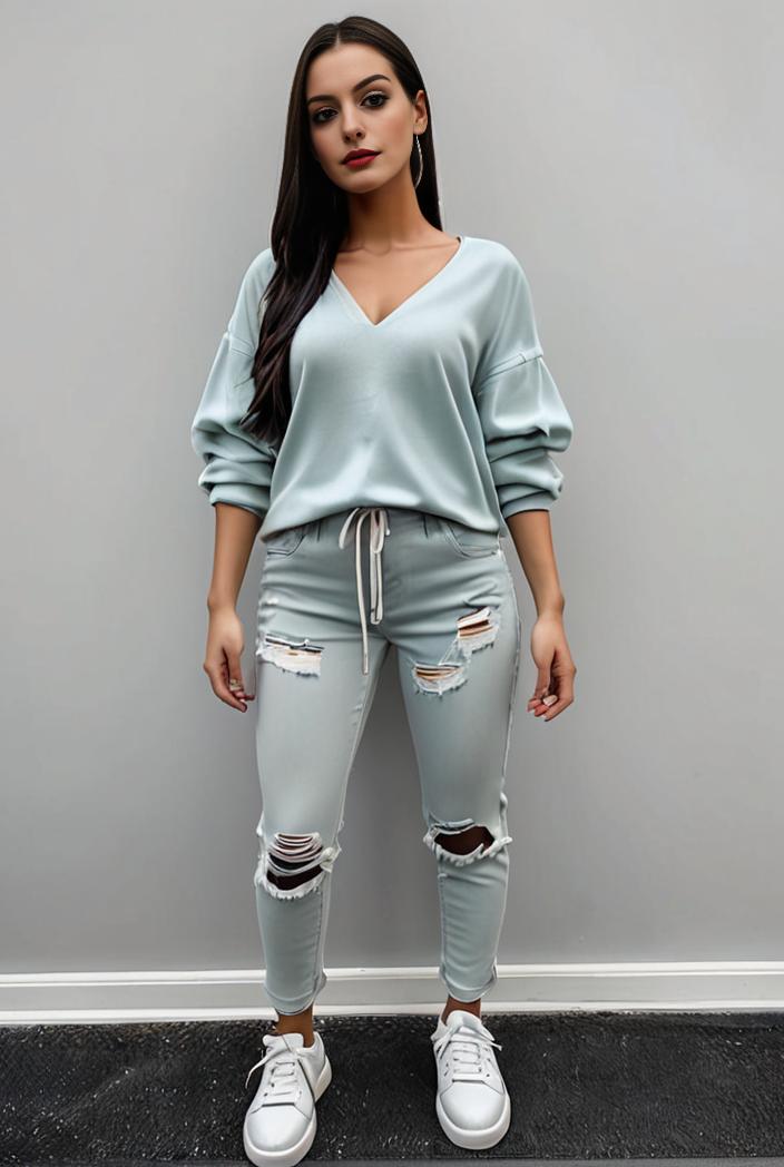 casual drawstring pants and hoodie combo set for women 131958