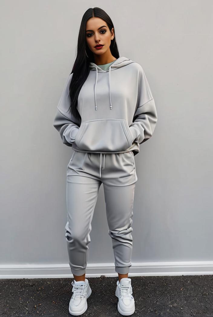 casual drawstring pants and hoodie combo set for women 131959