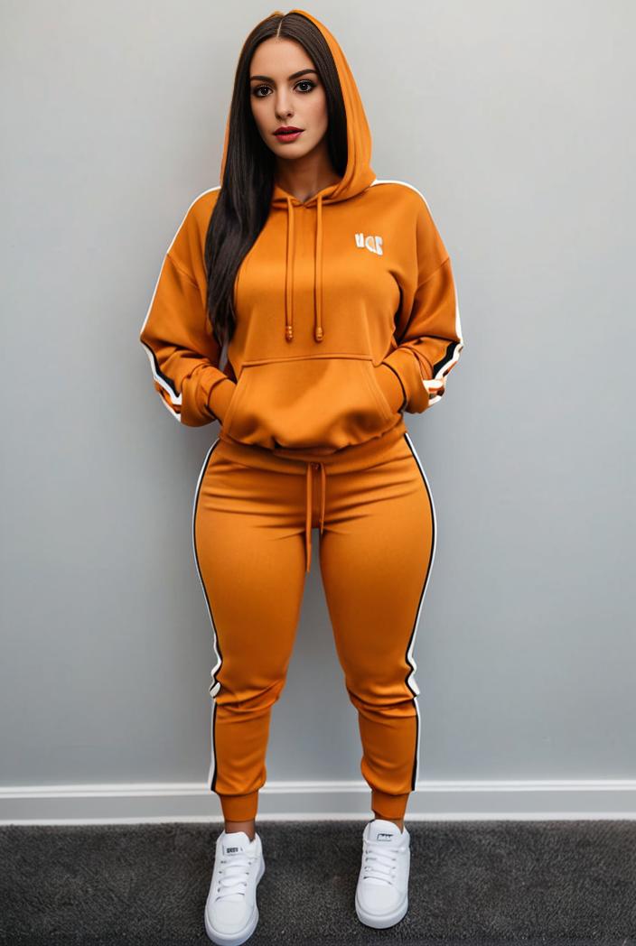 casual drawstring pants and hoodie combo set for women 131962