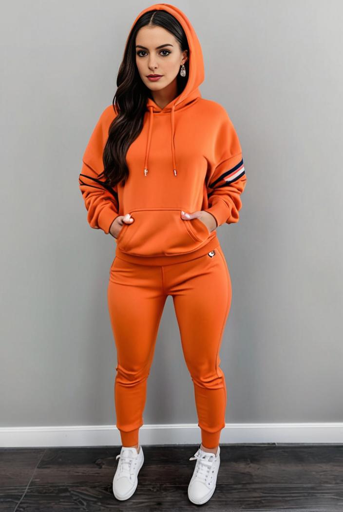 casual drawstring pants and hoodie combo set for women 131963
