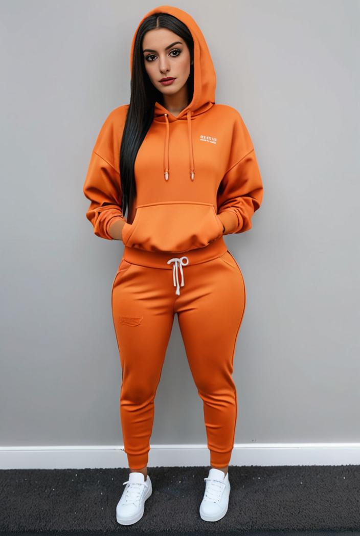 casual drawstring pants and hoodie combo set for women 131964