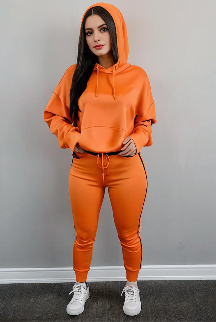 casual drawstring pants and hoodie combo set for women 131965