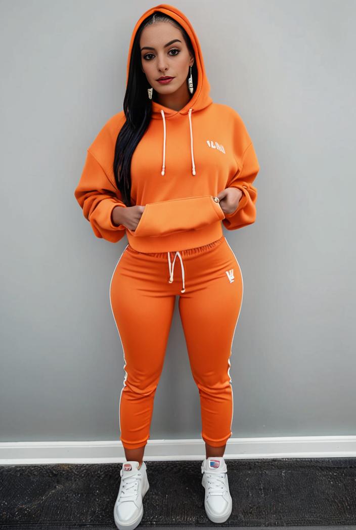 casual drawstring pants and hoodie combo set for women 131966