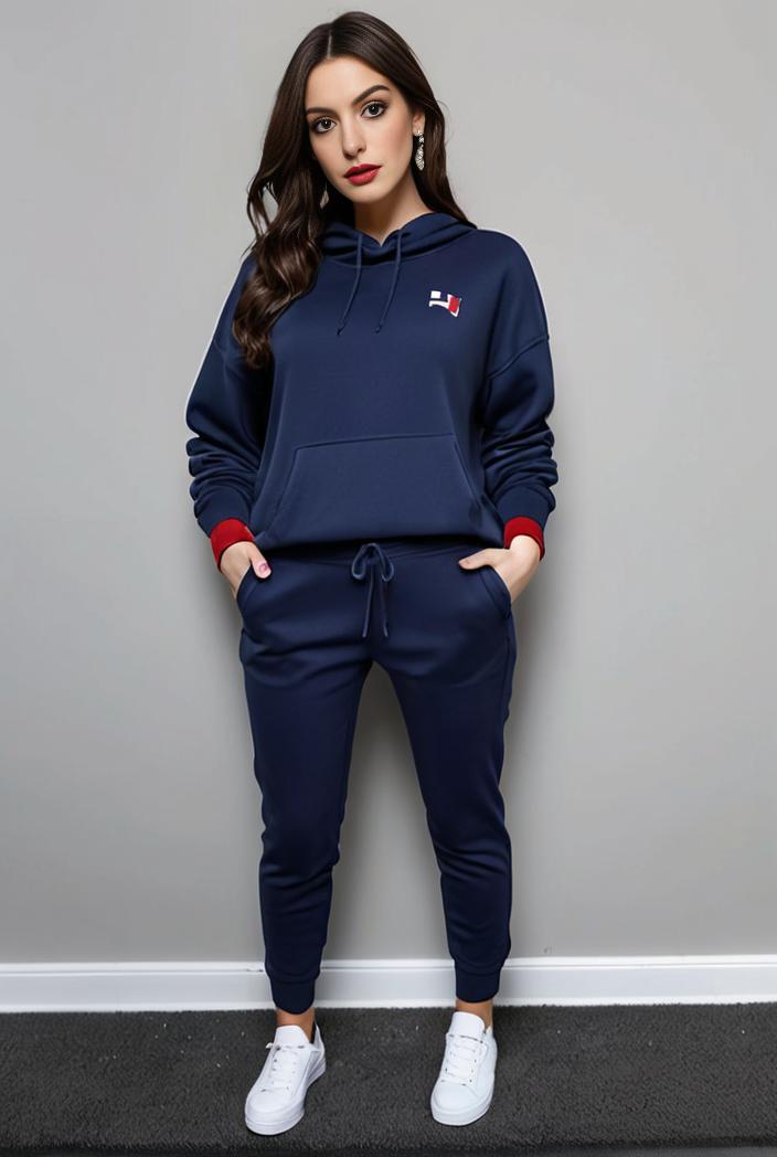 casual drawstring pants and hoodie combo set for women 131972