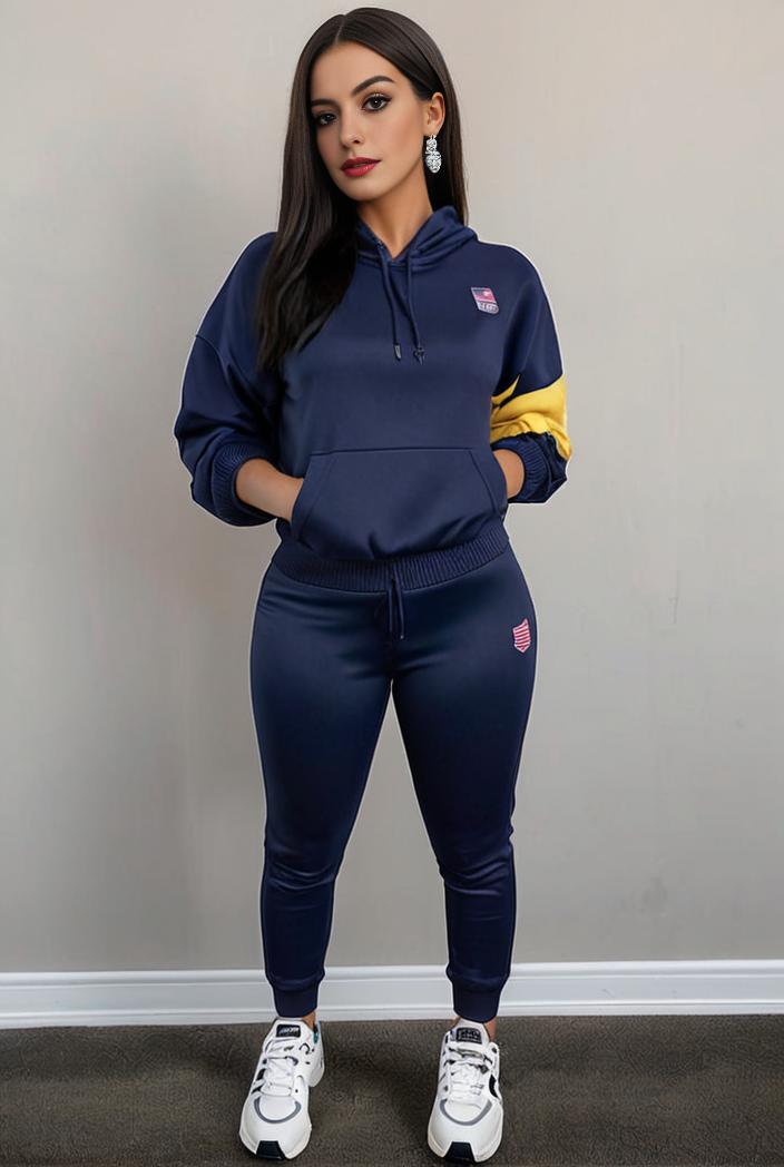 casual drawstring pants and hoodie combo set for women 131973