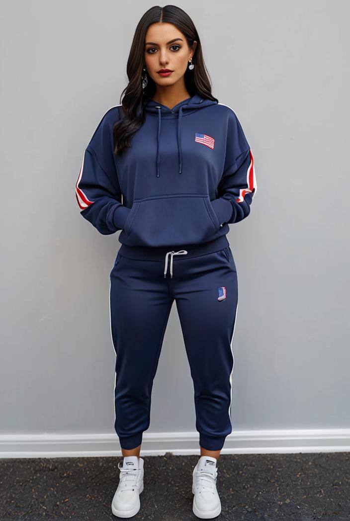 casual drawstring pants and hoodie combo set for women 131975
