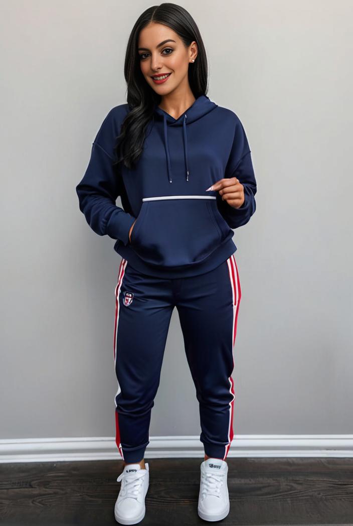casual drawstring pants and hoodie combo set for women 131976
