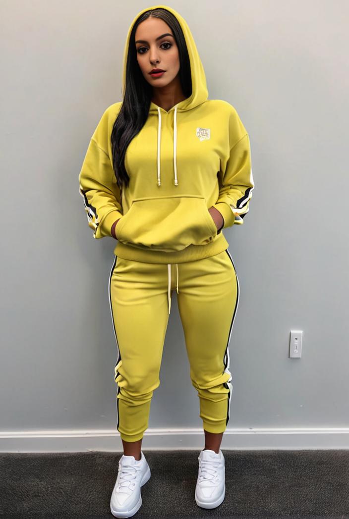 casual drawstring pants and hoodie combo set for women 131978
