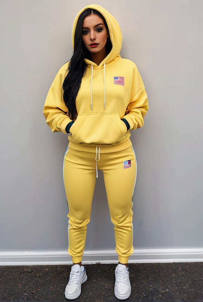 casual drawstring pants and hoodie combo set for women 131983
