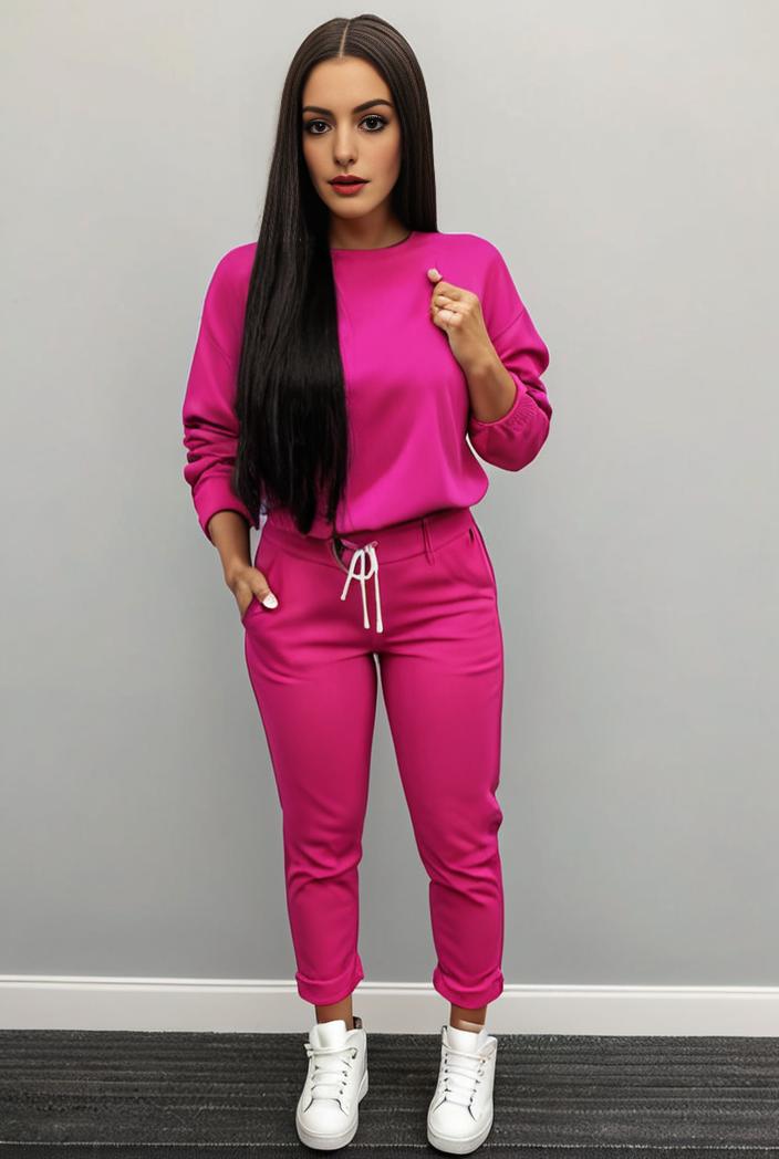 casual drawstring pants and hoodie combo set for women 131986