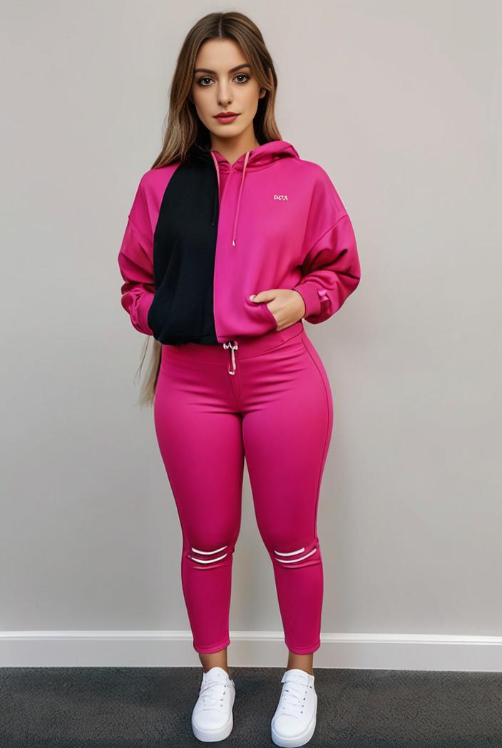 casual drawstring pants and hoodie combo set for women 131988