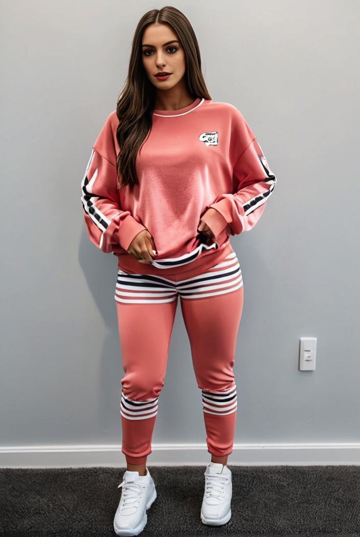 casual drawstring pants and hoodie combo set for women 131994
