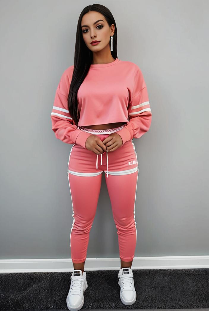 casual drawstring pants and hoodie combo set for women 131998