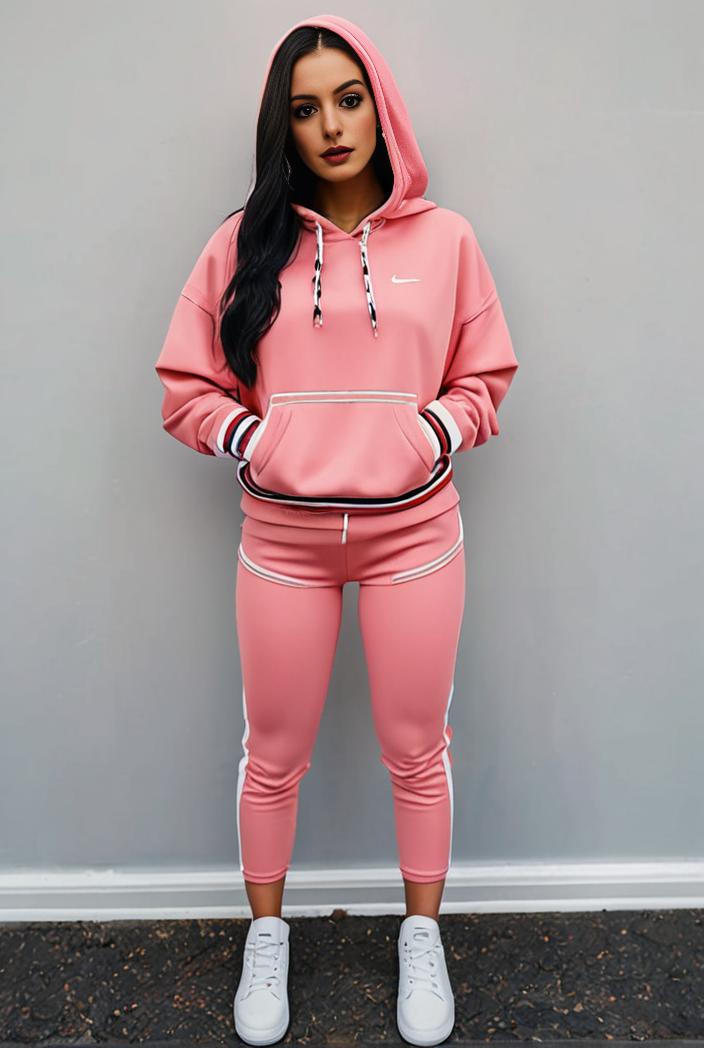casual drawstring pants and hoodie combo set for women 131999