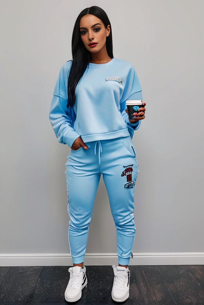 casual drawstring pants and hoodie combo set for women 132001
