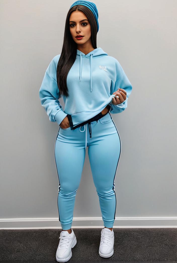 casual drawstring pants and hoodie combo set for women 132002