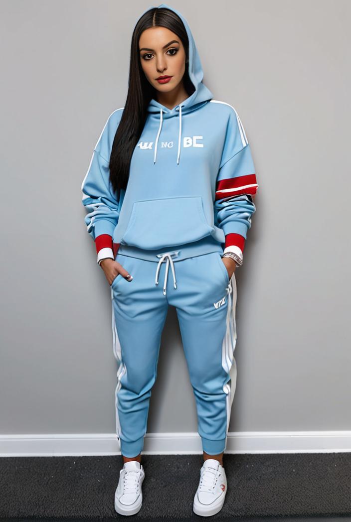 casual drawstring pants and hoodie combo set for women 132004