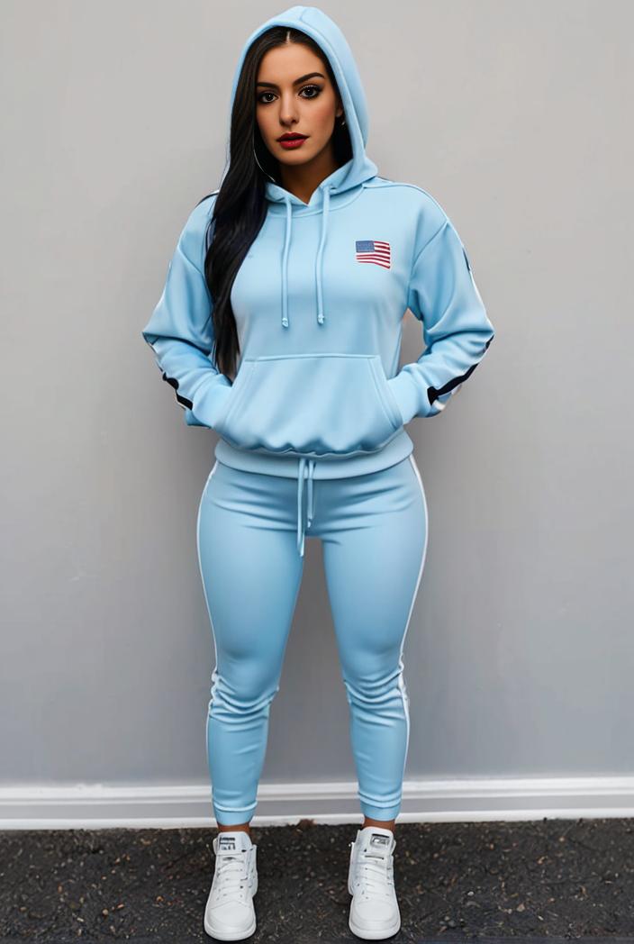 casual drawstring pants and hoodie combo set for women 132007