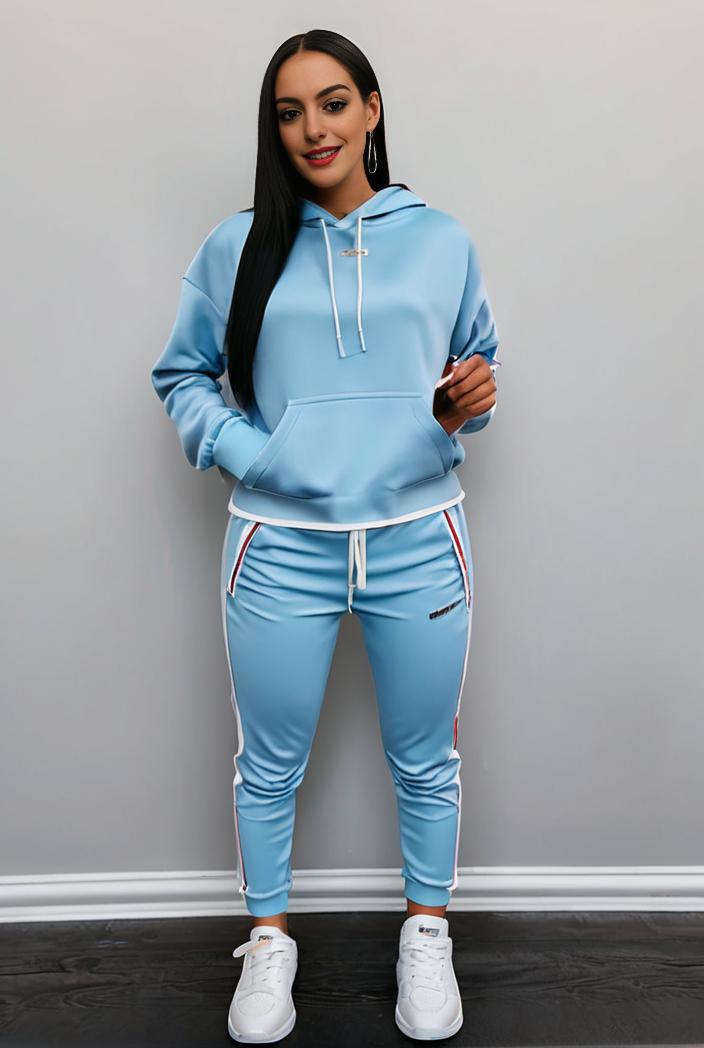 casual drawstring pants and hoodie combo set for women 132008