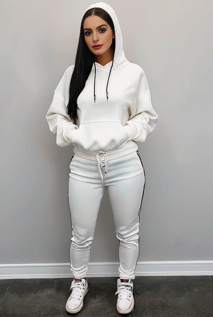 casual drawstring pants and hoodie combo set for women 132013