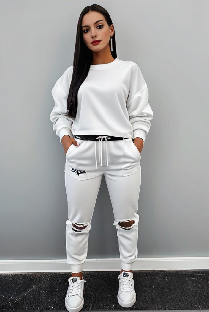 casual drawstring pants and hoodie combo set for women 132014
