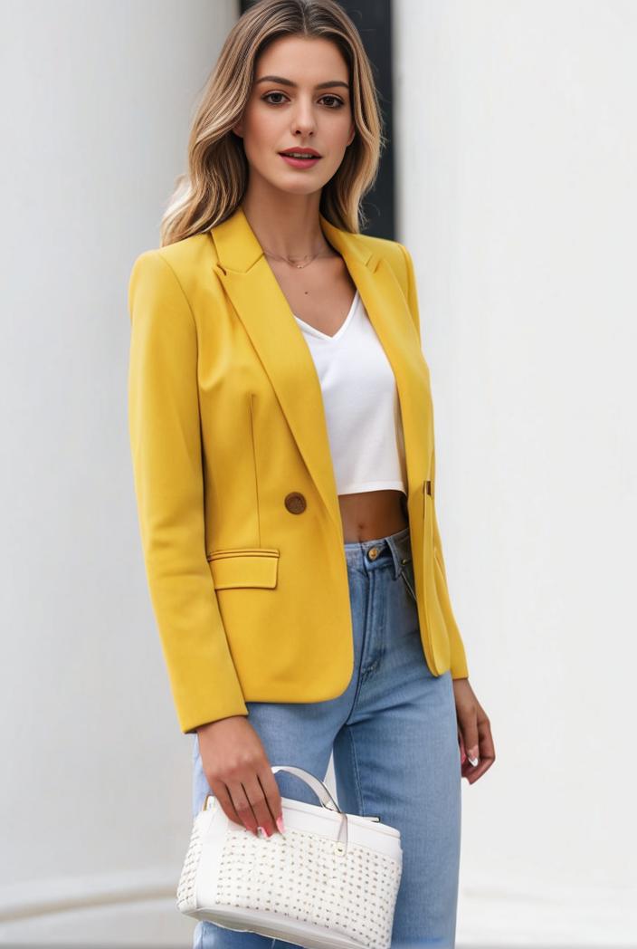 chic open front blazer with stylish pockets for women 133599
