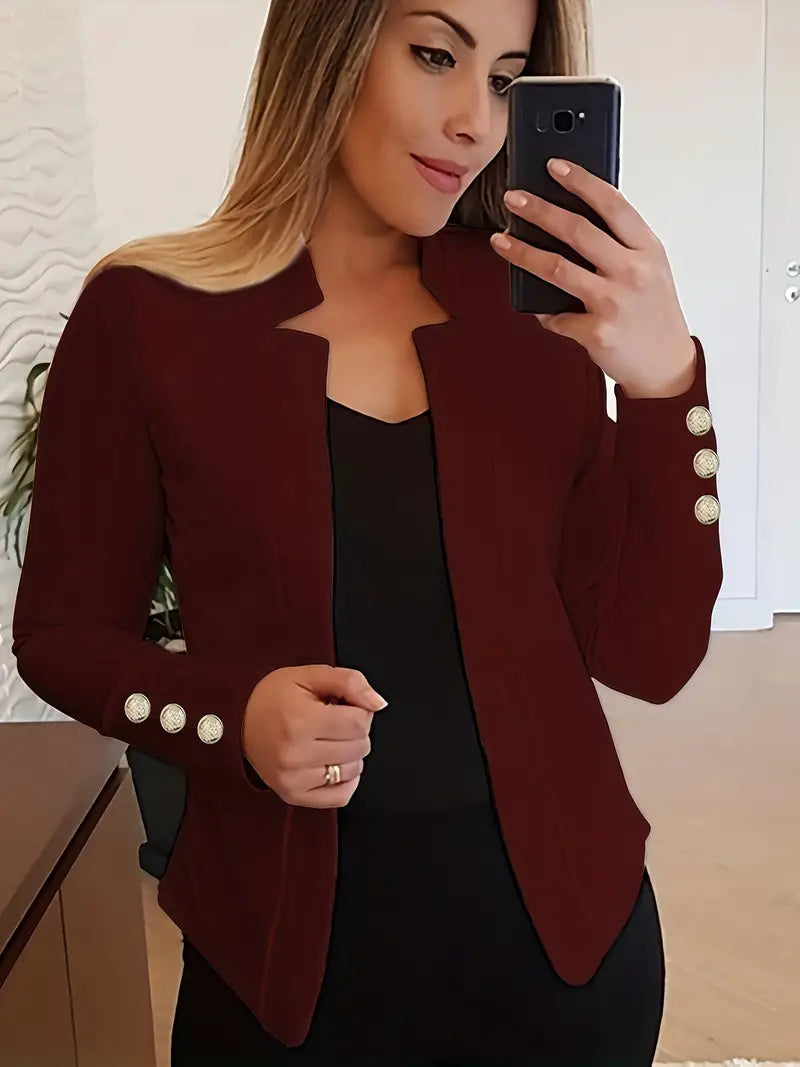Sophisticated Office Blazer with Stylish Button Detail