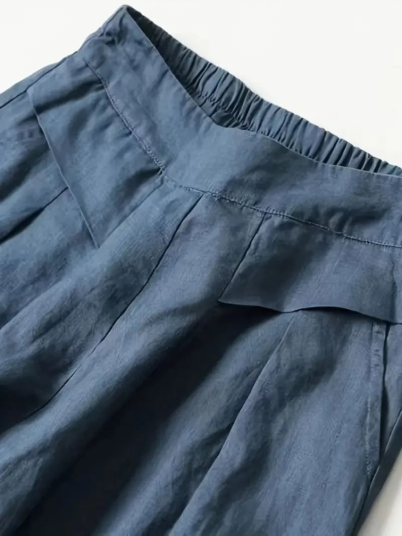 Stylish Wide Leg Trousers, Relaxed Palazzo Pants for Spring & Summer, Women's Fashion