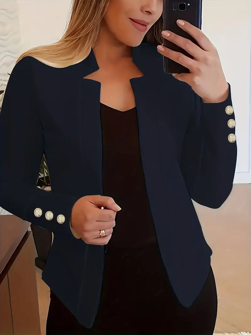 Sophisticated Office Blazer with Stylish Button Detail
