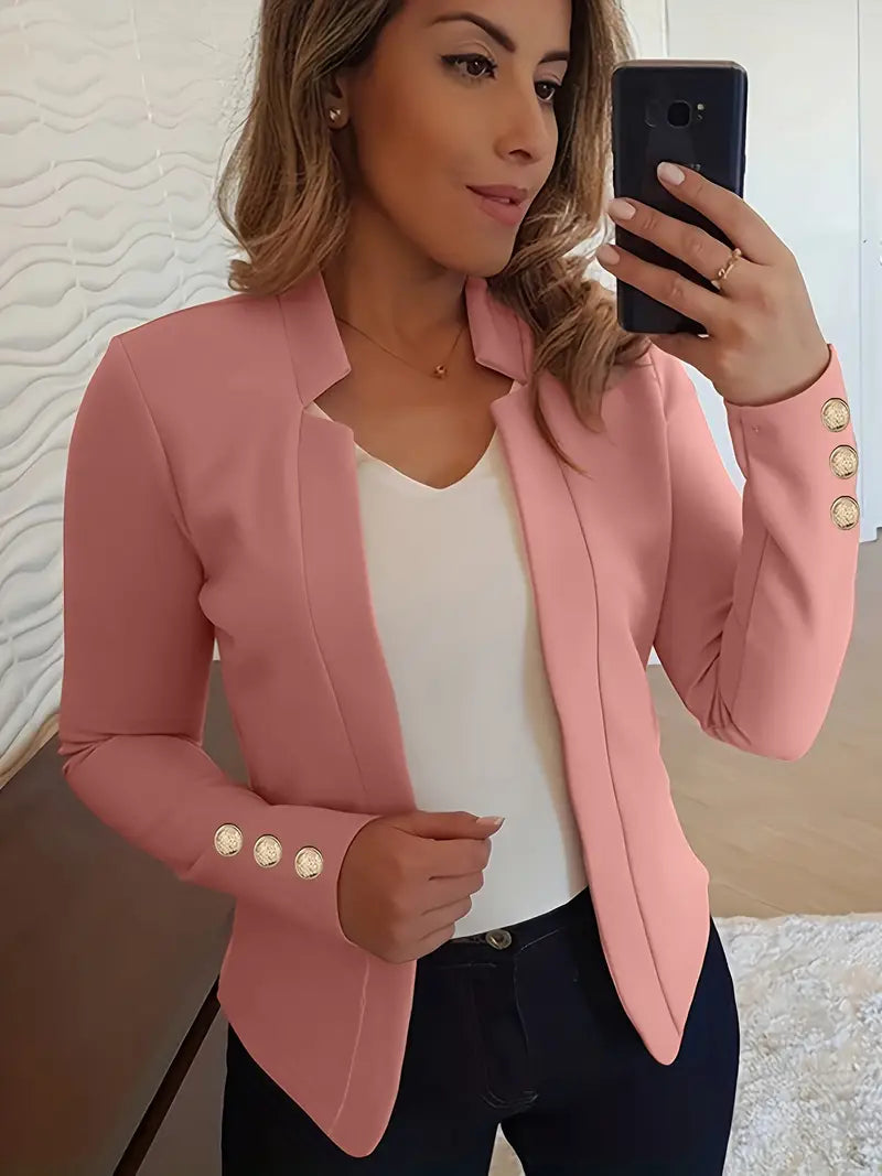 Sophisticated Office Blazer with Stylish Button Detail