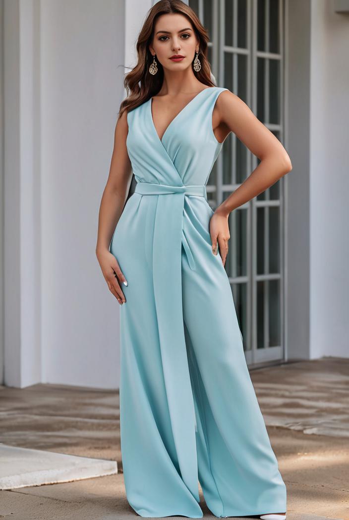 plus size shiny v neck side slit formal evening dress 101710