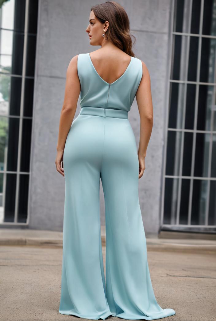 plus size shiny v neck side slit formal evening dress 101719
